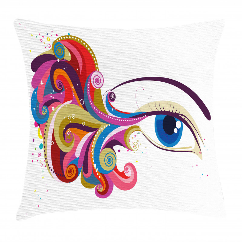 Woman's Eye Colorful Art Pillow Cover