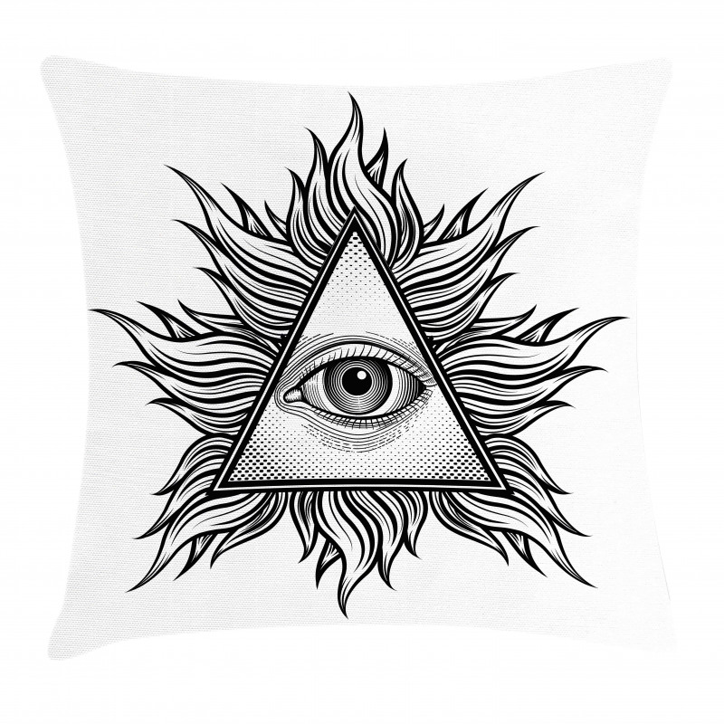 Triangles Tattoo Style Pattern Pillow Cover