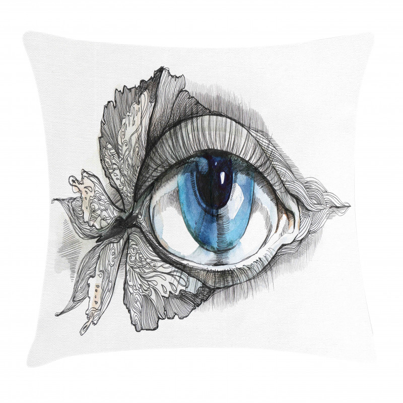 Human Eye Butterfly Dreamy Pillow Cover