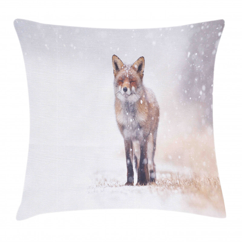 Rural Field Snow Stormy Pillow Cover