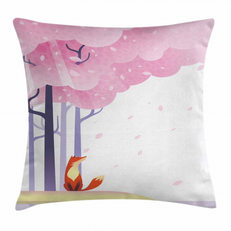 Spring Pink Sakura Idyllic Pillow Cover