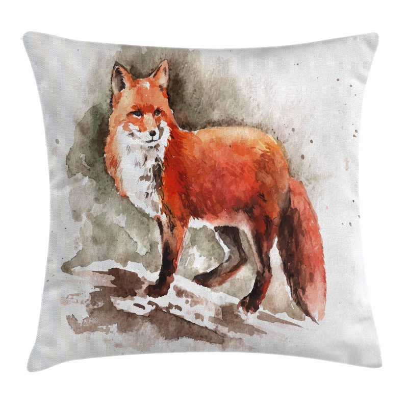 Watercolor Bushy Tail Tod Pillow Cover