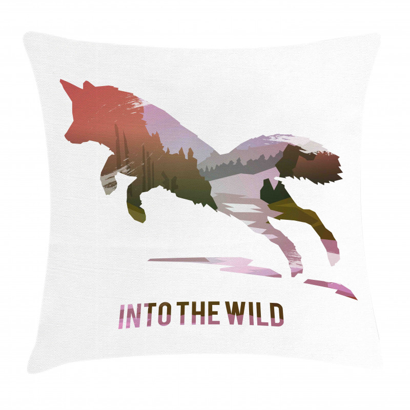 Jumping Fox Wild Woodland Pillow Cover