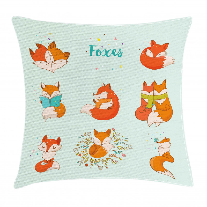 Fun Characters Kids Comic Pillow Cover