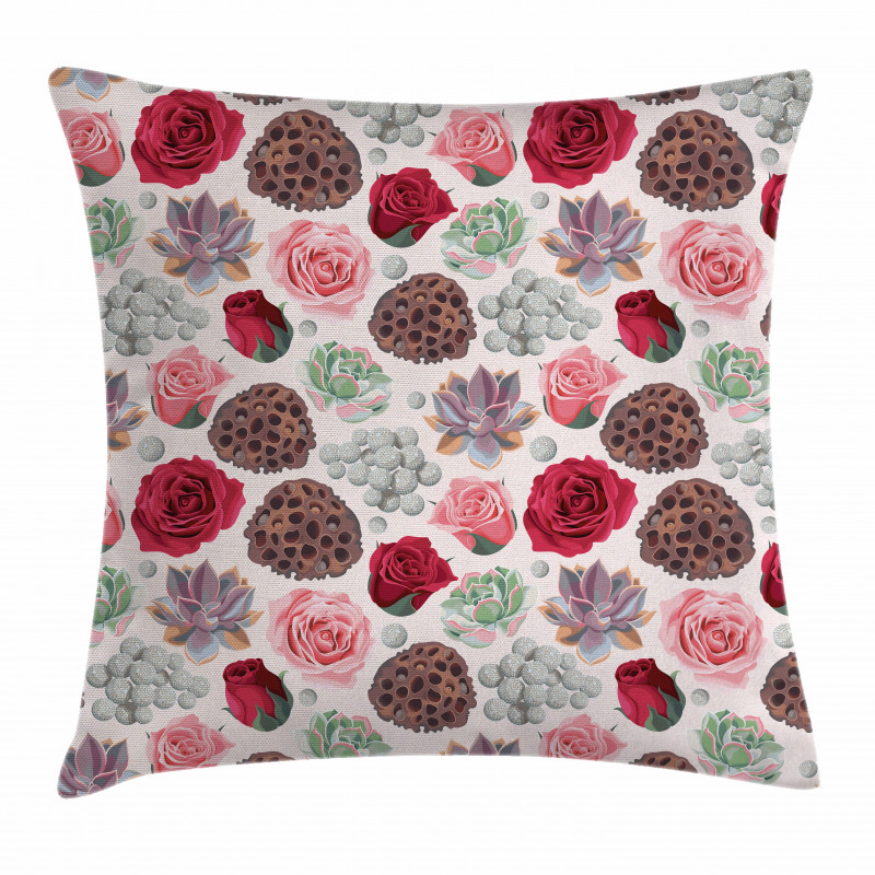 Lotus Pot Roses Agave Pillow Cover