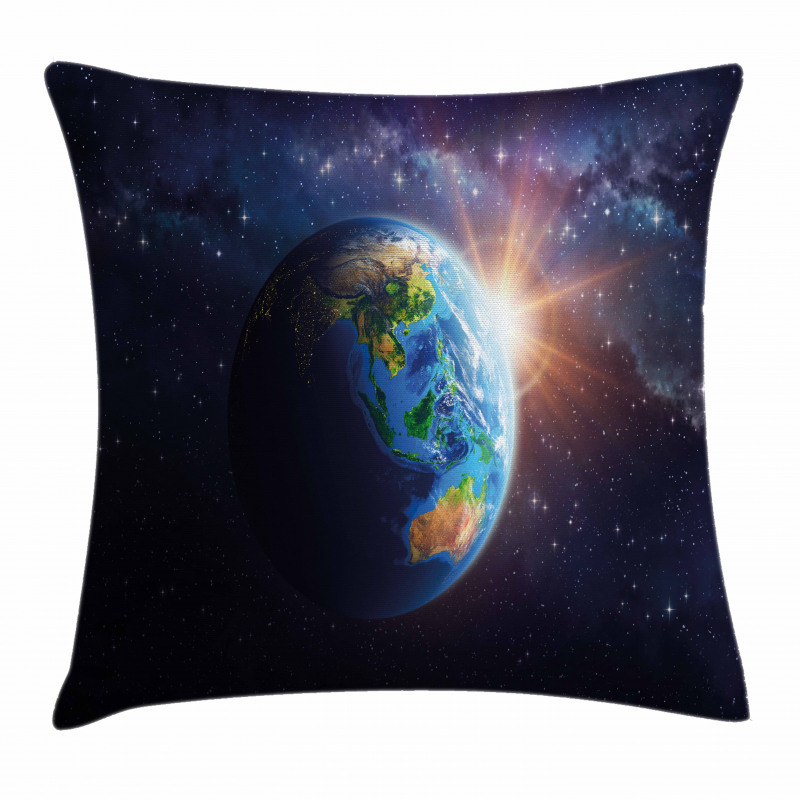 Face of Earth in Space Pillow Cover