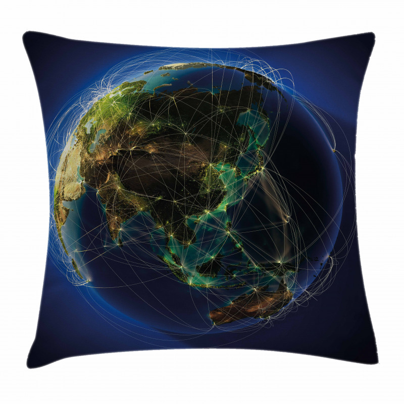 Earth Lines Navigation Pillow Cover