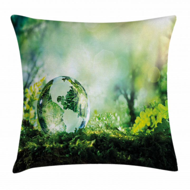 Globe in Fresh Forest Pillow Cover