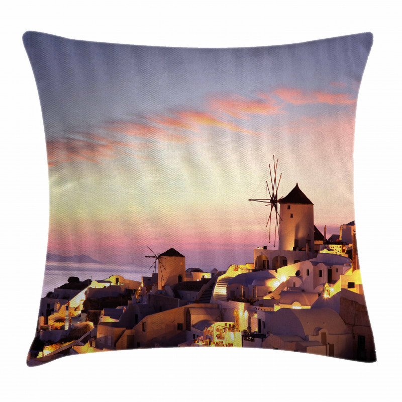 Santorini Greece View Pillow Cover