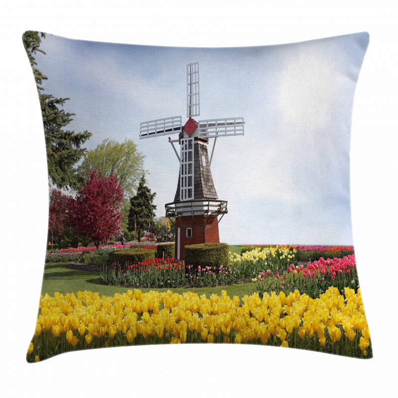 Serene Garden Tulips Pillow Cover