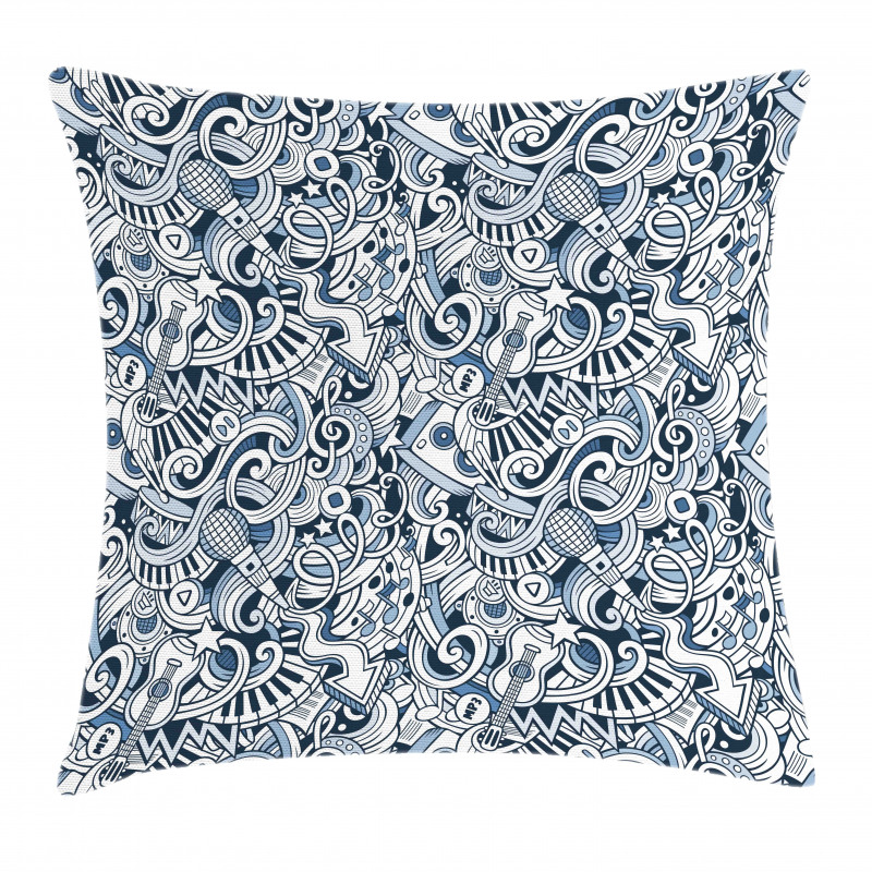 Music Doodle Art Pillow Cover