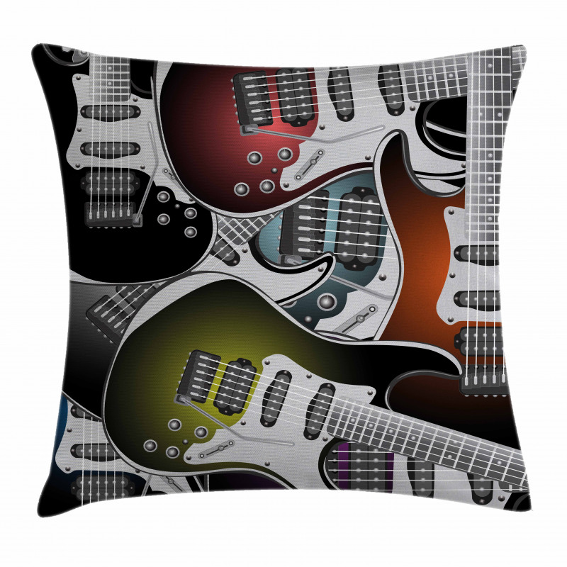 Colorful Guitars Pillow Cover