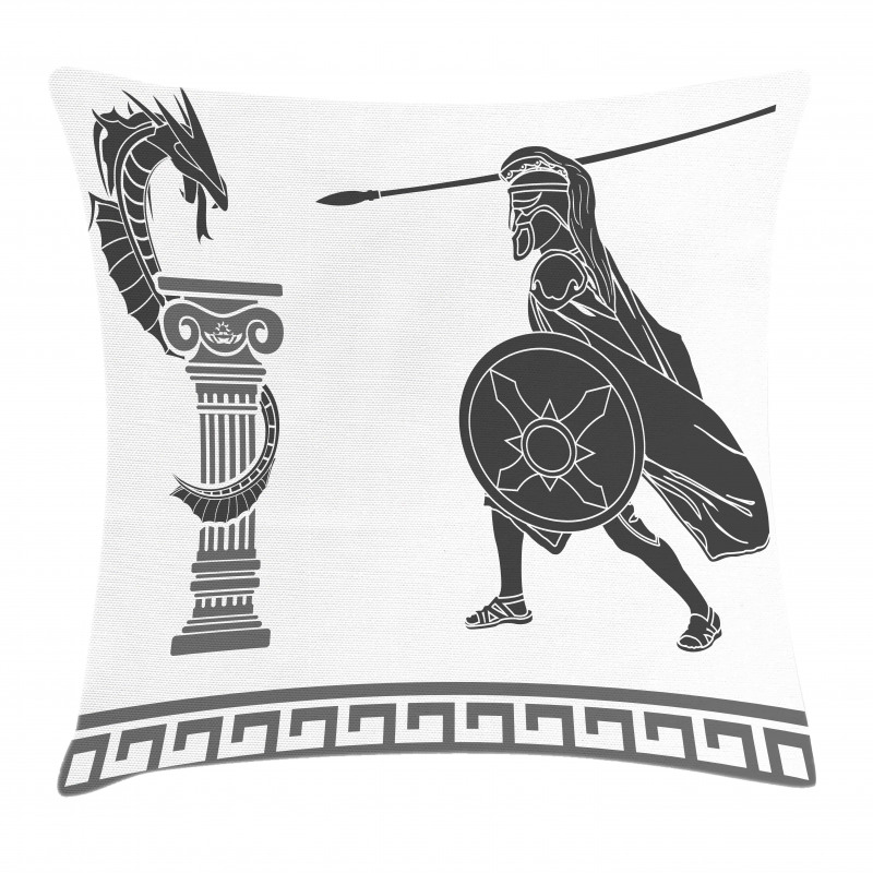 Hero and Dragon Myth Pillow Cover