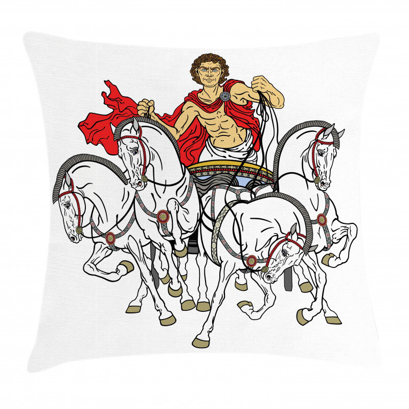Hellenic Man Chariot Pillow Cover