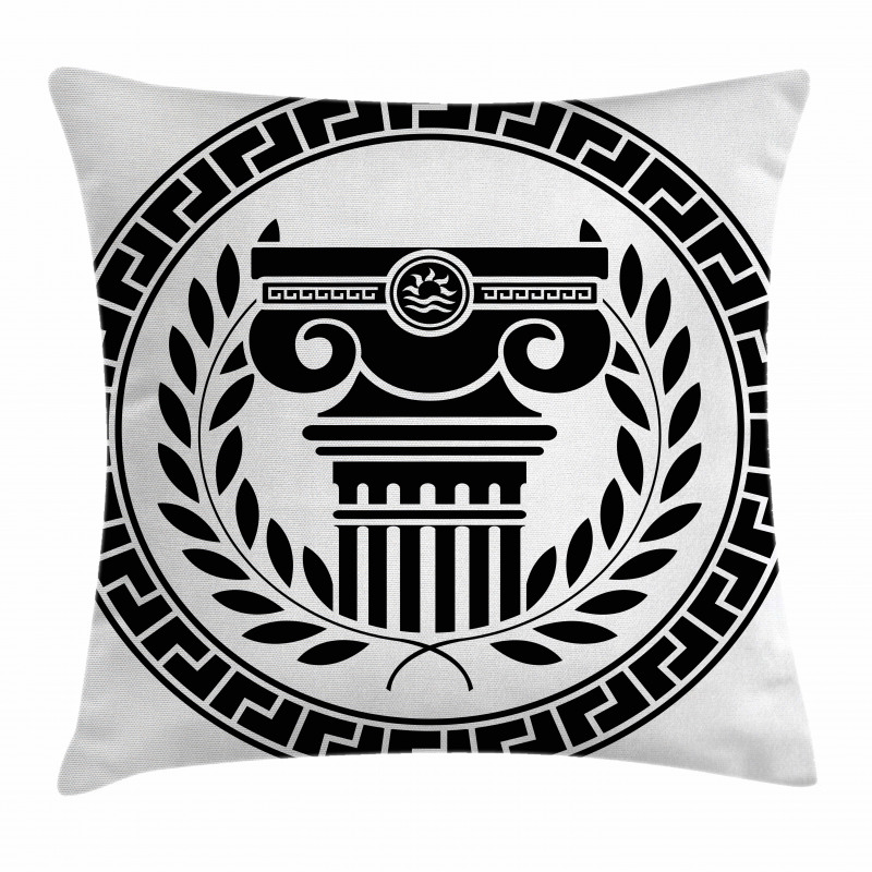 Column Laurel Wreath Pillow Cover