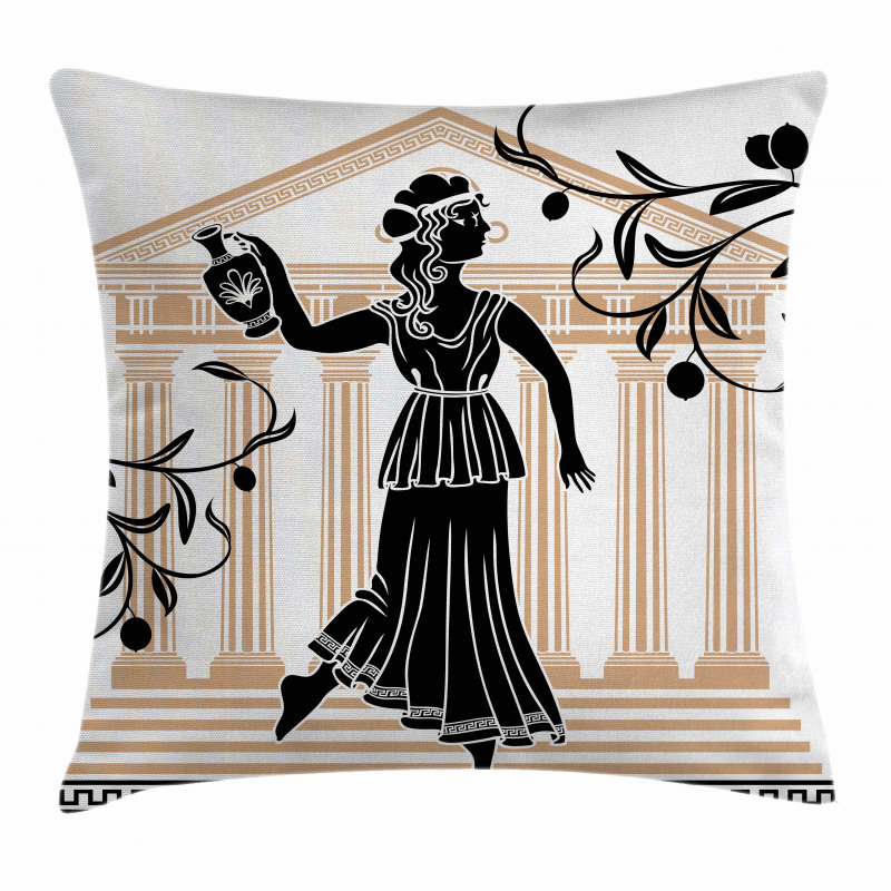 Greek Woman and Amphora Pillow Cover