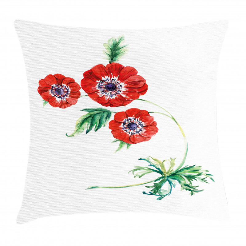 Red Watercolors Pillow Cover