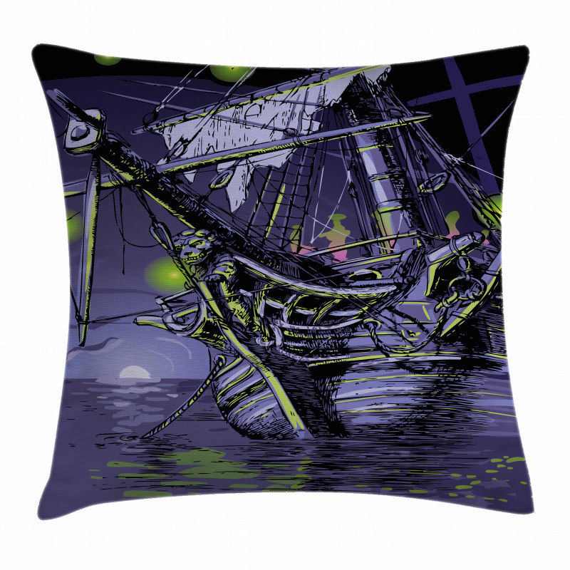 Ghost Vessel Island Pillow Cover