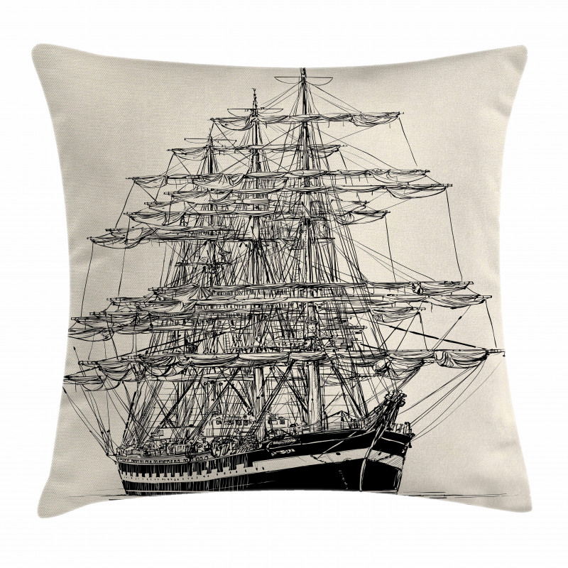 Sail Boat Vintage Pillow Cover