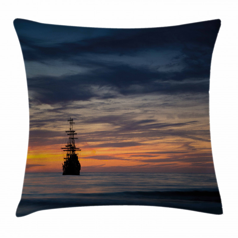 Old Sailboat Marine Pillow Cover