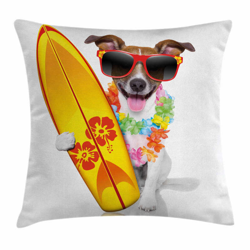 Surf Dog Glasses Pillow Cover