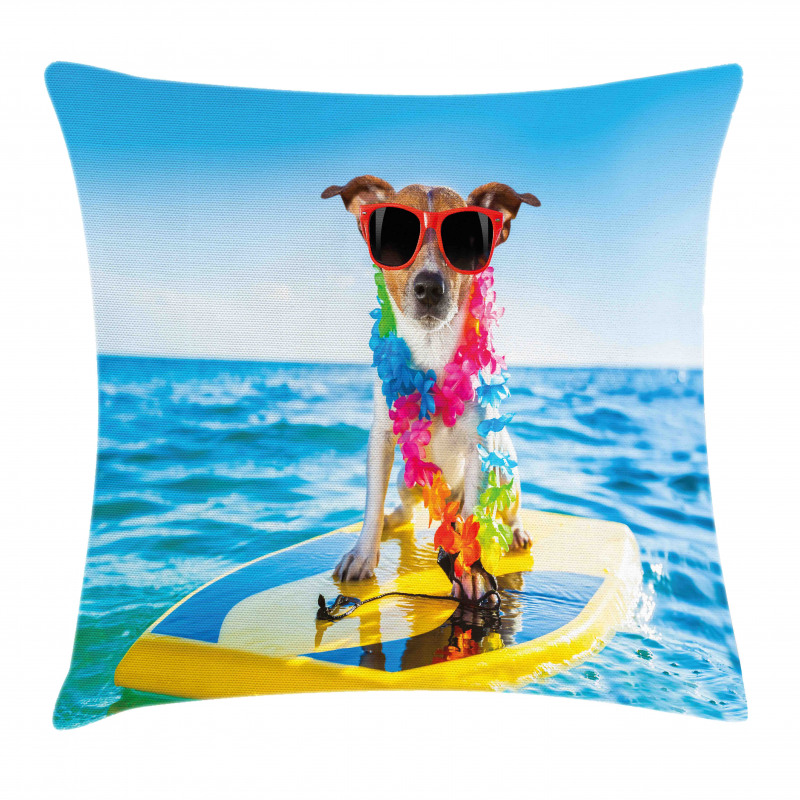 Dog in the Ocean Pillow Cover