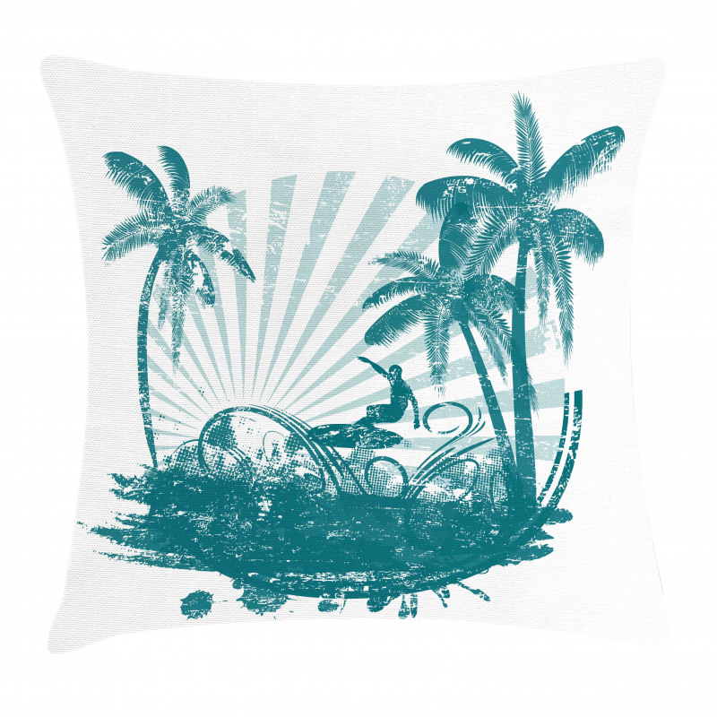 Grunge Tropical Pillow Cover