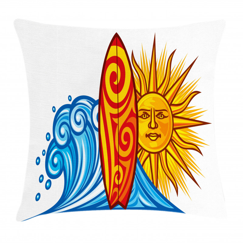 Ocean Wave Sun Pillow Cover