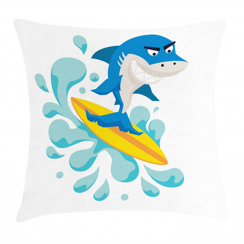 Funny Shark Surf Pillow Cover