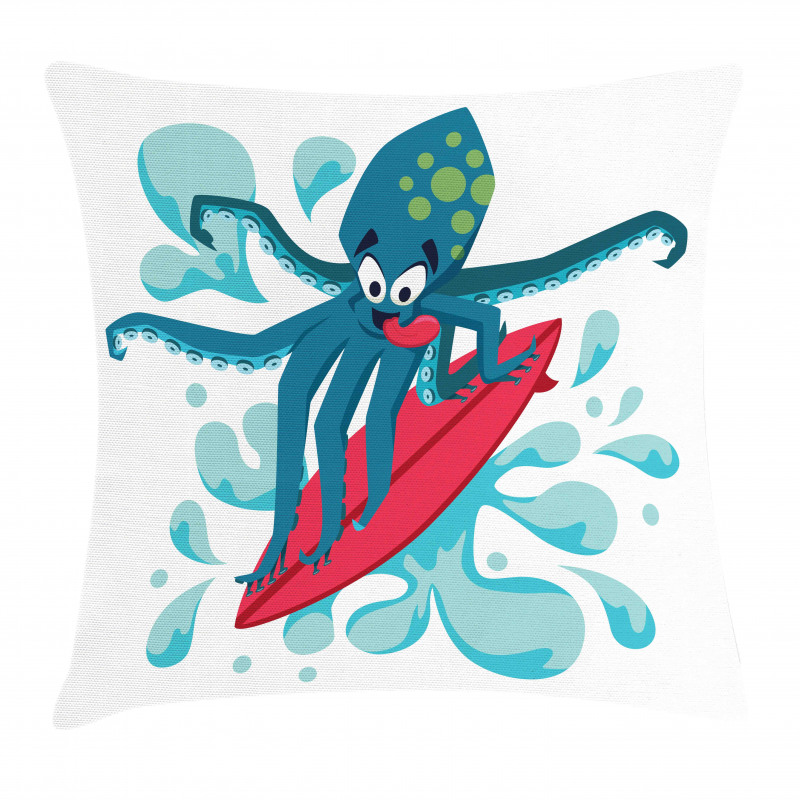 Surfer Octopus Pillow Cover