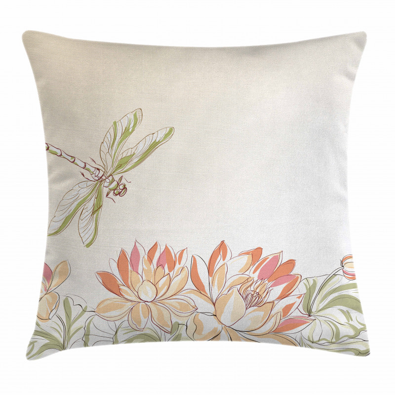 Lotus Flower Field Pillow Cover