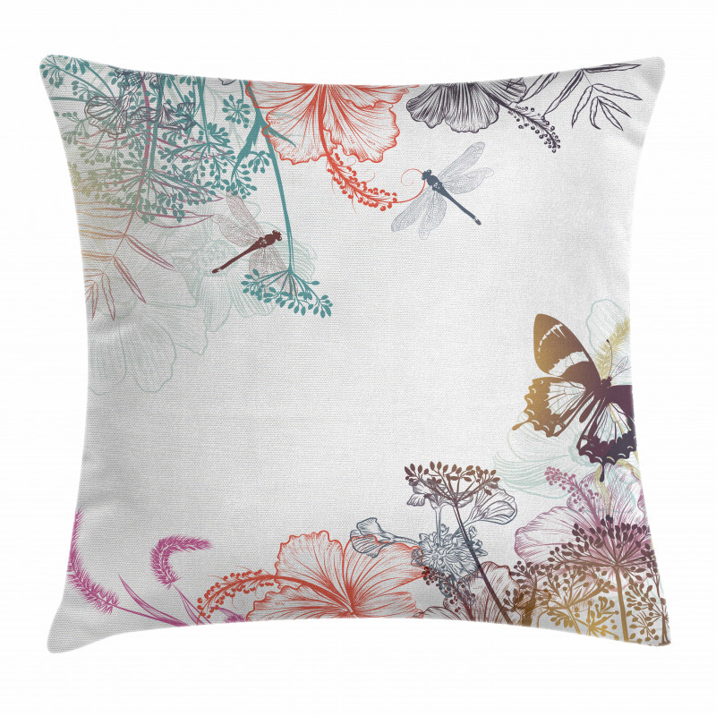 Flowers Herbs Pillow Cover