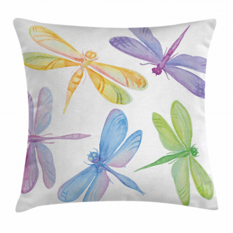 Watercolor Winged Bug Pillow Cover