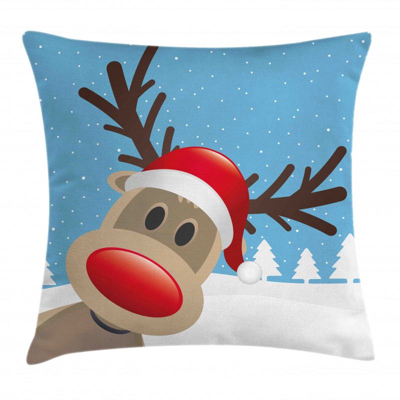 Reindeer Rudolph Hat Pillow Cover