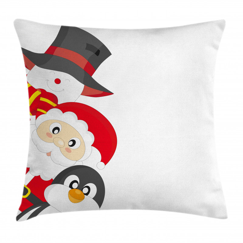 Happy Santa Penguin Pillow Cover