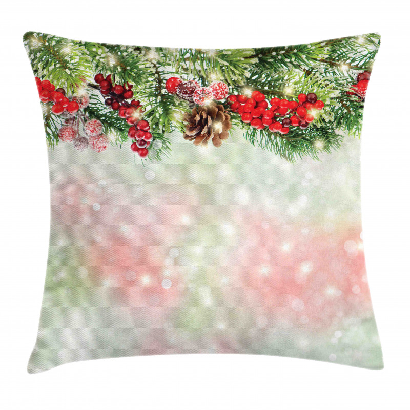 Green Branches Holly Pillow Cover