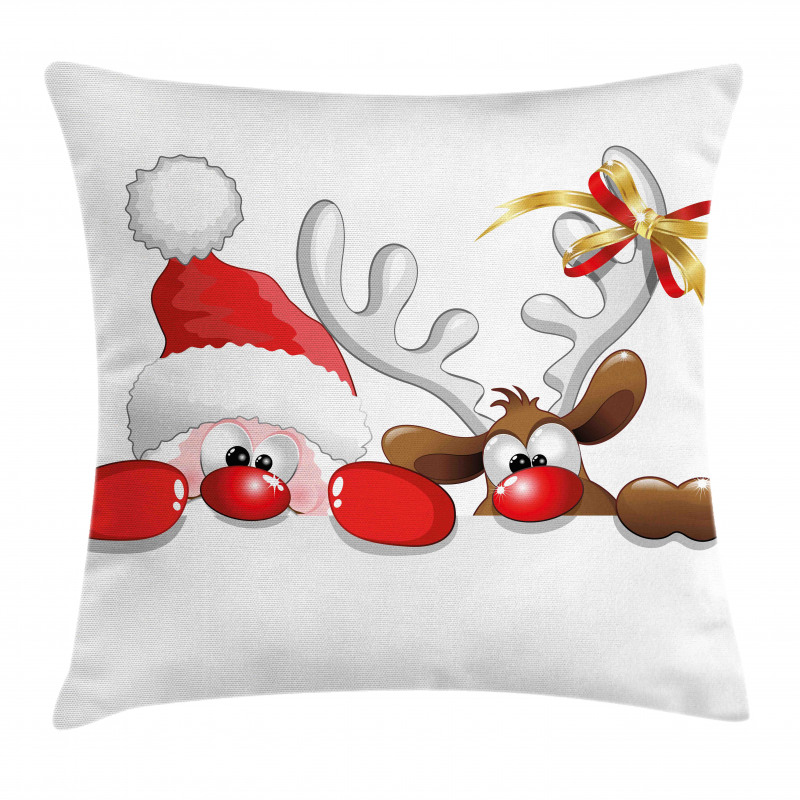 Funny Santa Reindeer Pillow Cover