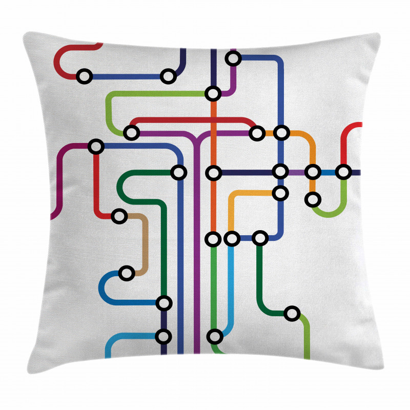 Abstract Colorful Subway Pillow Cover