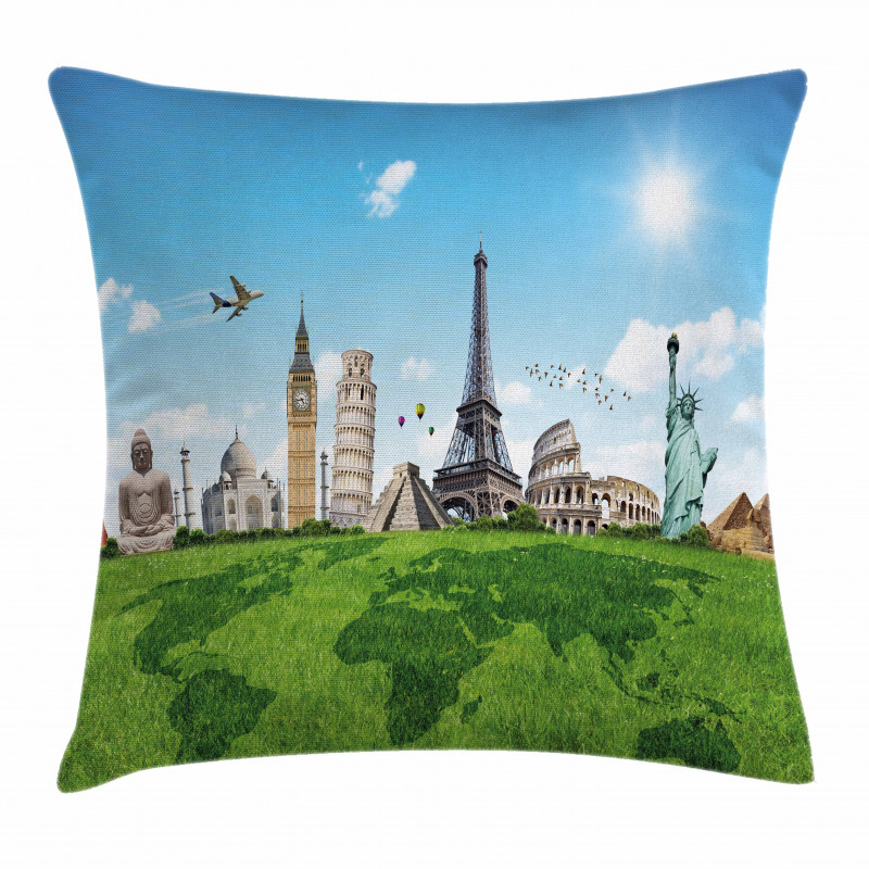 Famous Monuments in World Pillow Cover