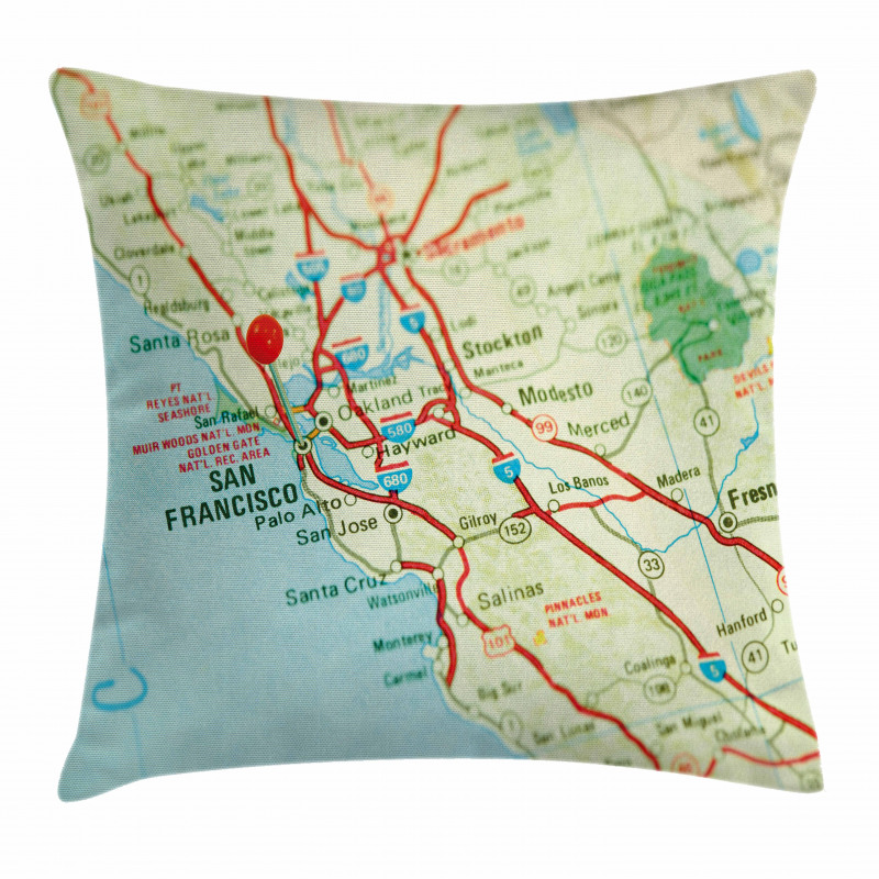 San Francisco Area Vintage Pillow Cover