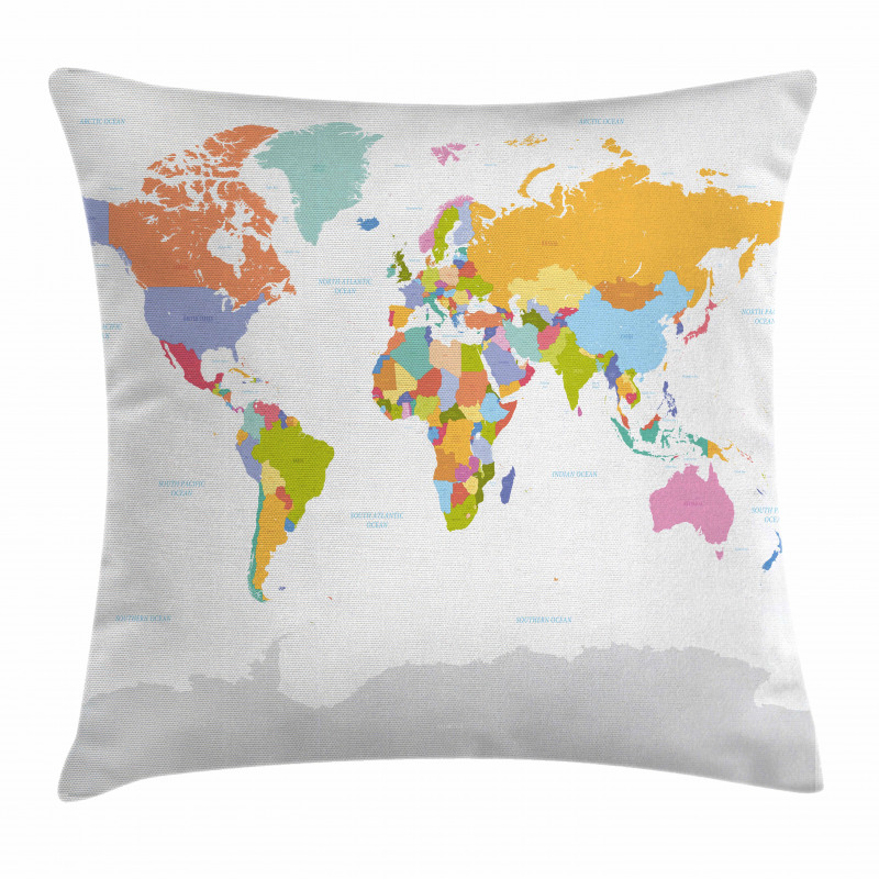 Detailed Political Colorful Pillow Cover