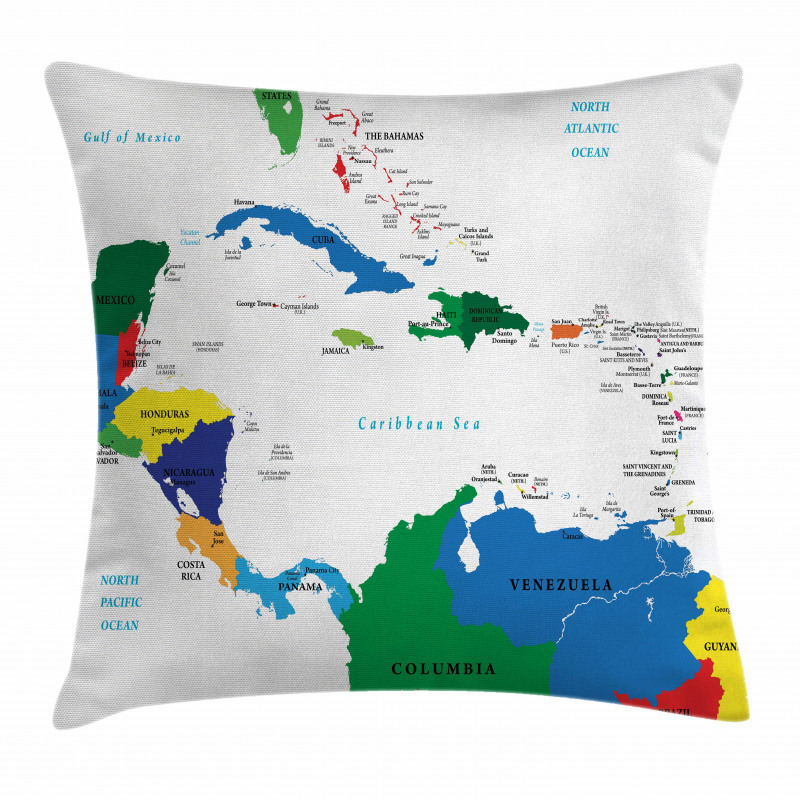 Central America Islands Pillow Cover