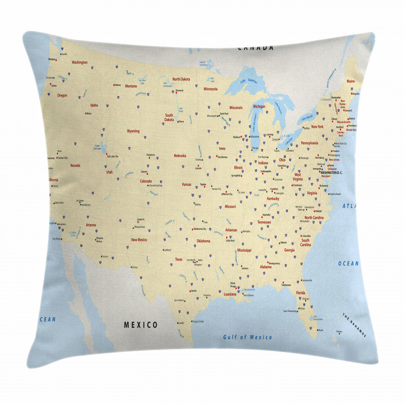 America Cities Interstate Pillow Cover