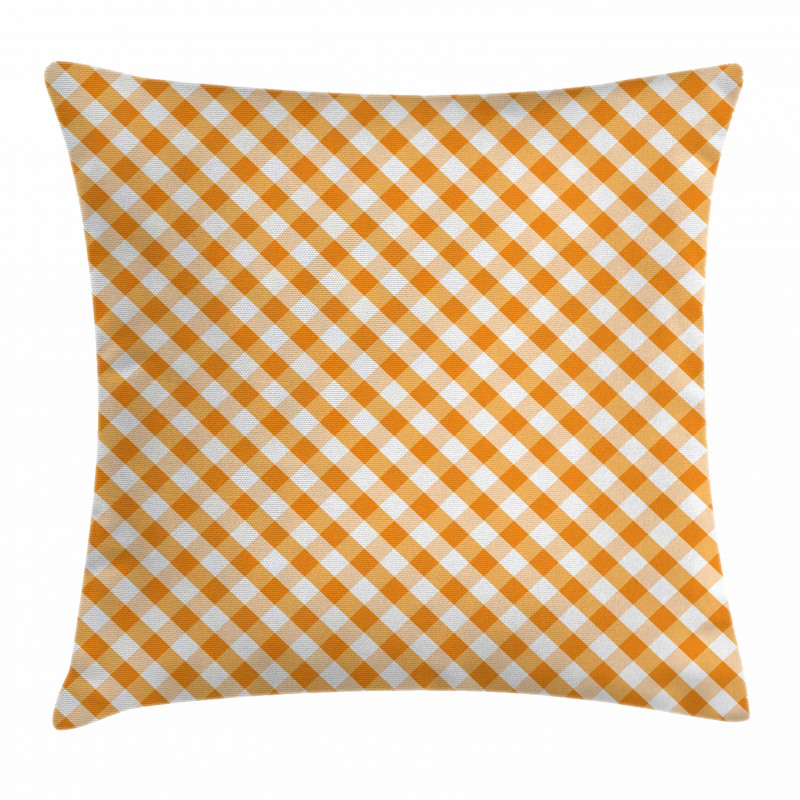 Orange Gingham Tile Pillow Cover