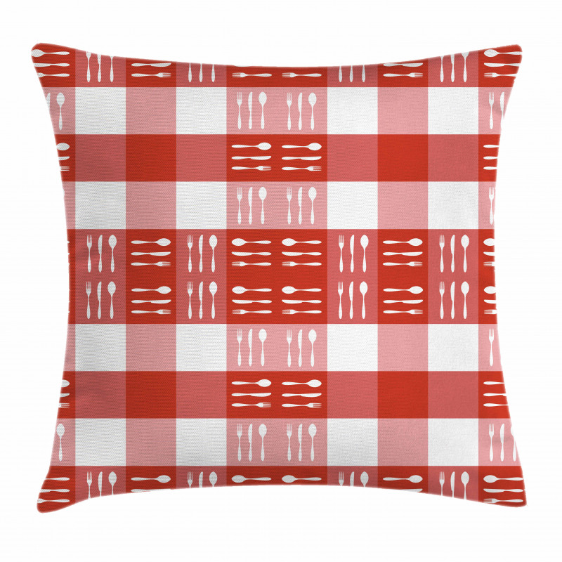 Cutlery Dining Tile Pillow Cover