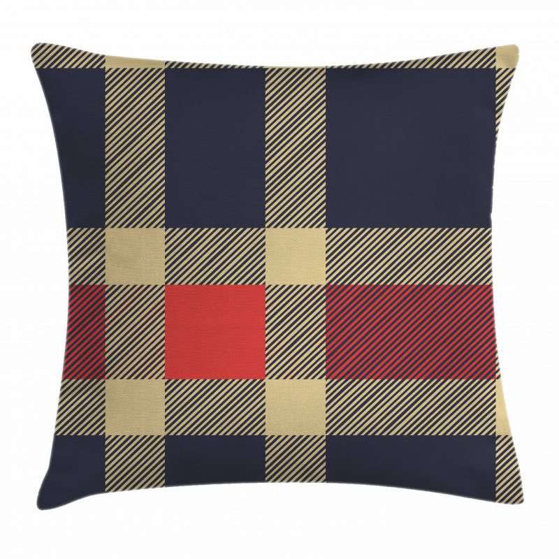 Vintage Plaid Lines Pillow Cover