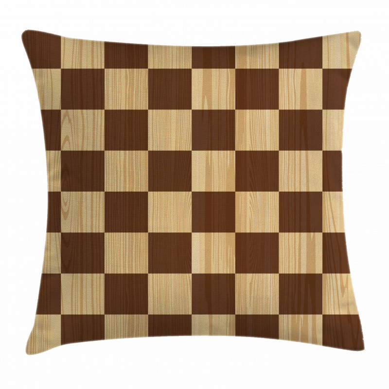 Checkerboard Wooden Pillow Cover