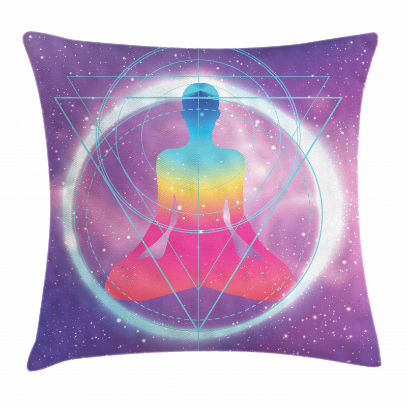 Human Meditation Galaxy Pillow Cover