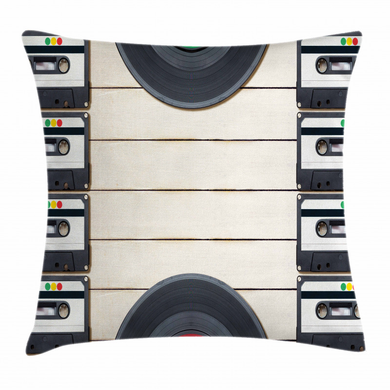 Audio Cassettes Records Pillow Cover