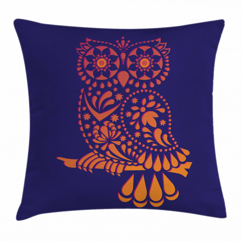 Ornamental Vintage Owl Pillow Cover